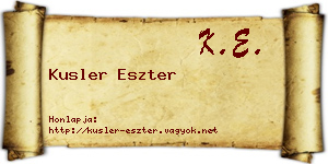 Kusler Eszter névjegykártya